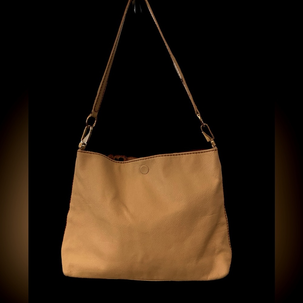 Plinio Visona tan pebbled leather shoulderbag excellent condition